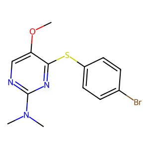 4-[(4-bromophenyl)sulfanyl]-5-methoxy-N,N-dimethyl-2-pyrimidinamine structure