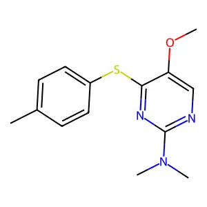 N-{5-methoxy-4-[(4-methylphenyl)sulfanyl]-2-pyrimidinyl}-N,N-dimethylamine structure