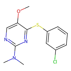 N-{4-[(3-chlorophenyl)sulfanyl]-5-methoxy-2-pyrimidinyl}-N,N-dimethylamine structure