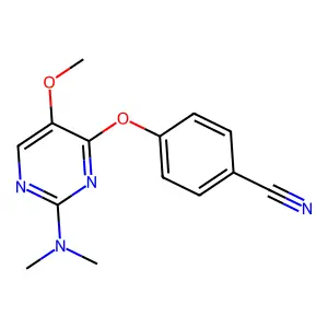 4-{[2-(Dimethylamino)-5-methoxy-4-pyrimidinyl]oxy}benzenecarbonitrile structure