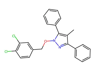 1-[(3,4-dichlorobenzyl)oxy]-4-methyl-3,5-diphenyl-1H-pyrazole structure