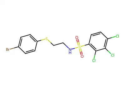 N-{2-[(4-bromophenyl)sulfanyl]ethyl}-2,3,4-trichlorobenzenesulfonamide structure