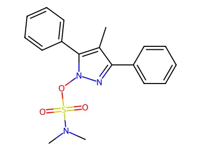 (4-methyl-3,5-diphenylpyrazol-1-yl) N,N-dimethylsulfamate structure