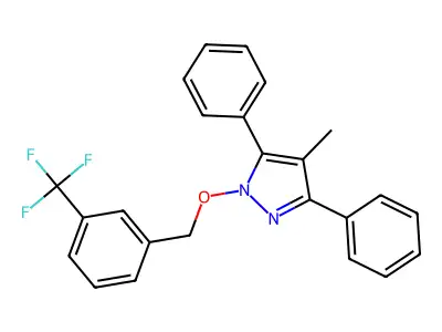 4-Methyl-3,5-diphenyl-1-[[3-(trifluoromethyl)phenyl]methoxy]pyrazole structure