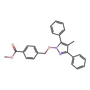 methyl 4-{[(4-methyl-3,5-diphenyl-1H-pyrazol-1-yl)oxy]methyl}benzenecarboxylate structure