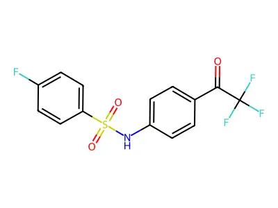4-fluoro-N-[4-(2,2,2-trifluoroacetyl)phenyl]benzenesulfonamide structure