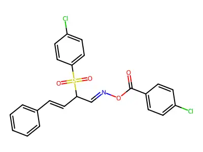 [[2-(4-Chlorophenyl)sulfonyl-4-phenylbut-3-enylidene]amino] 4-chlorobenzoate structure
