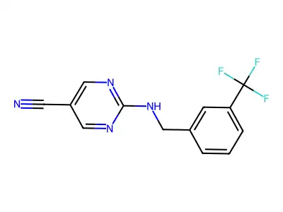 2-{[3-(Trifluoromethyl)benzyl]amino}-5-pyrimidinecarbonitrile structure