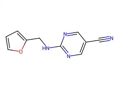2-[(2-Furylmethyl)amino]-5-pyrimidinecarbonitrile structure