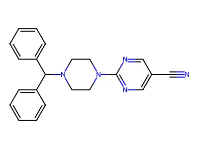 2-(4-Benzhydrylpiperazino)-5-pyrimidinecarbonitrile structure