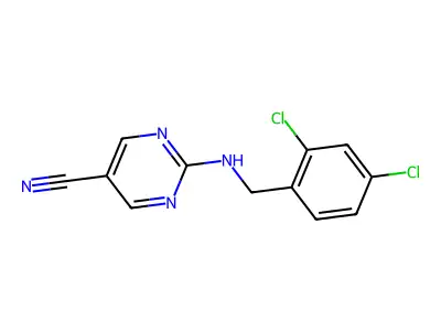 2-[(2,4-Dichlorobenzyl)amino]-5-pyrimidinecarbonitrile structure
