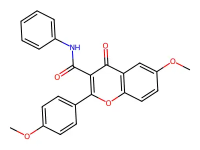 6-methoxy-2-(4-methoxyphenyl)-4-oxo-N-phenyl-4H-chromene-3-carboxamide structure
