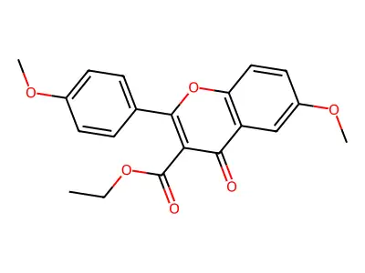 ethyl 6-methoxy-2-(4-methoxyphenyl)-4-oxo-4H-chromene-3-carboxylate structure