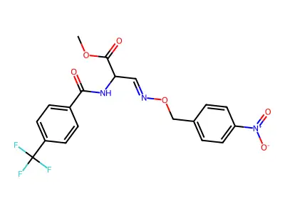 Methyl 3-[(4-nitrophenyl)methoxyimino]-2-[[4-(trifluoromethyl)benzoyl]amino]propanoate structure