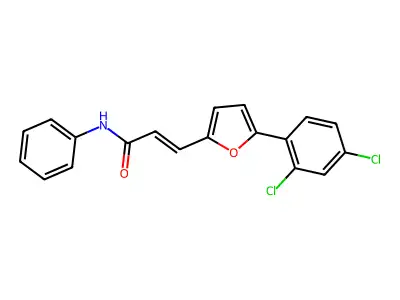 3-[5-(2,4-dichlorophenyl)furan-2-yl]-N-phenylprop-2-enamide structure