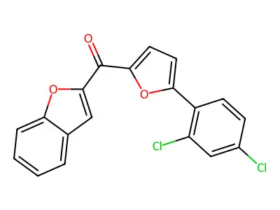 1-Benzofuran-2-yl[5-(2,4-dichlorophenyl)-2-furyl]methanone structure