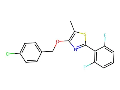 4-[(4-Chlorophenyl)methoxy]-2-(2,6-difluorophenyl)-5-methyl-1,3-thiazole structure
