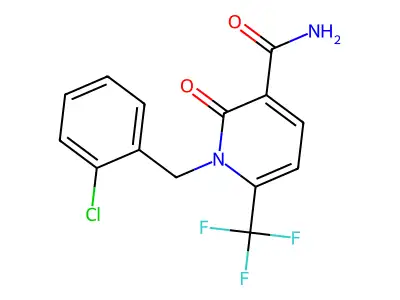 1-(2-Chlorobenzyl)-2-oxo-6-(trifluoromethyl)-1,2-dihydro-3-pyridinecarboxamide structure