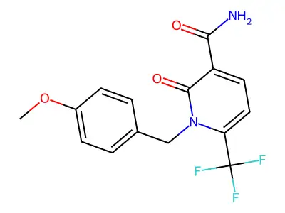 1-[(4-Methoxyphenyl)methyl]-2-oxo-6-(trifluoromethyl)pyridine-3-carboxamide structure