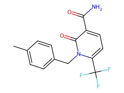 1-[(4-Methylphenyl)methyl]-2-oxo-6-(trifluoromethyl)pyridine-3-carboxamide structure