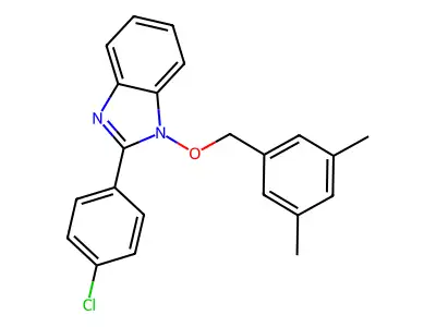 2-(4-chlorophenyl)-1-[(3,5-dimethylbenzyl)oxy]-1H-1,3-benzimidazole structure