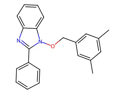 1-[(3,5-dimethylbenzyl)oxy]-2-phenyl-1H-1,3-benzimidazole structure