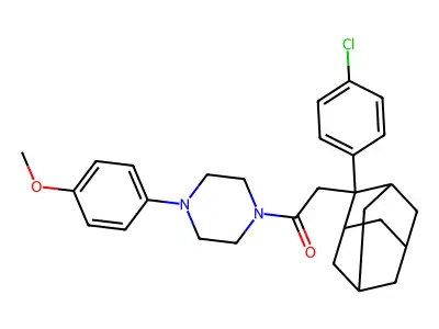 2-[2-(4-Chlorophenyl)-2-adamantyl]-1-[4-(4-methoxyphenyl)piperazin-1-yl]ethanone structure
