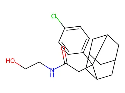 2-[2-(4-chlorophenyl)-2-adamantyl]-N-(2-hydroxyethyl)acetamide structure