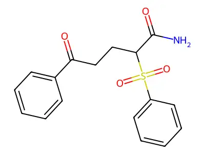 5-Oxo-5-phenyl-2-(phenylsulfonyl)pentanamide structure