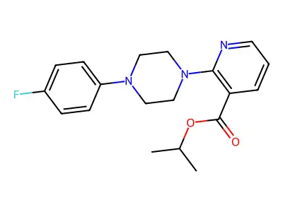 Isopropyl 2-[4-(4-fluorophenyl)piperazino]nicotinate structure