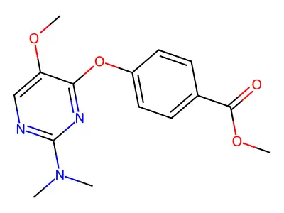 Methyl 4-{[2-(dimethylamino)-5-methoxy-4-pyrimidinyl]oxy}benzenecarboxylate structure