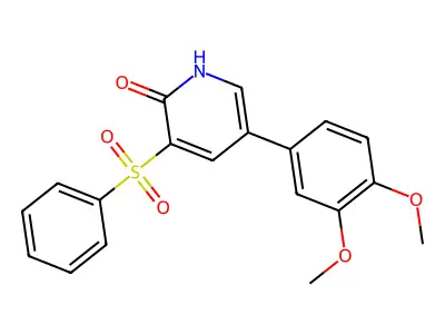 5-(3,4-dimethoxyphenyl)-3-(phenylsulfonyl)-2(1H)-pyridinone structure