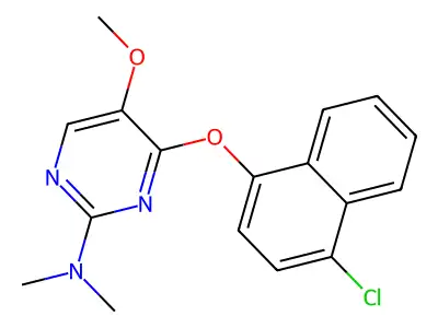 N-{4-[(4-chloro-1-naphthyl)oxy]-5-methoxy-2-pyrimidinyl}-N,N-dimethylamine structure