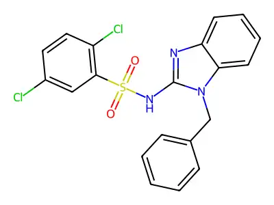 N-(1-benzyl-1H-1,3-benzimidazol-2-yl)-2,5-dichlorobenzenesulfonamide structure