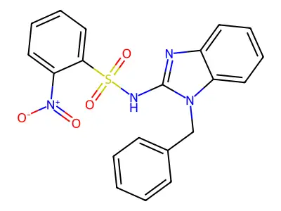 N-(1-benzyl-1H-1,3-benzimidazol-2-yl)-2-nitrobenzenesulfonamide structure