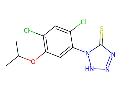 1-(2,4-dichloro-5-isopropoxyphenyl)-1H-1,2,3,4-tetraazole-5-thiol structure