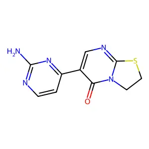 6-(2-amino-4-pyrimidinyl)-2,3-dihydro-5H-[1,3]thiazolo[3,2-a]pyrimidin-5-one structure