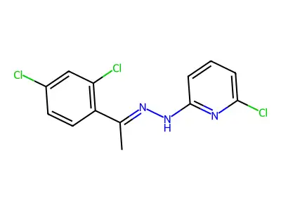 6-chloro-N-[1-(2,4-dichlorophenyl)ethylideneamino]pyridin-2-amine structure
