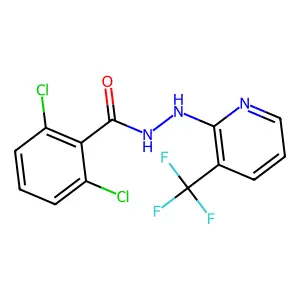 2,6-dichloro-N'-[3-(trifluoromethyl)pyridin-2-yl]benzohydrazide structure