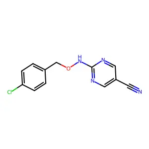 2-{[(4-Chlorobenzyl)oxy]amino}-5-pyrimidinecarbonitrile structure
