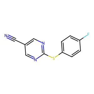 2-[(4-Fluorophenyl)sulfanyl]-5-pyrimidinecarbonitrile structure