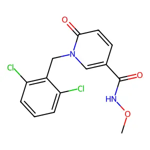 1-(2,6-dichlorobenzyl)-N-methoxy-6-oxo-1,6-dihydro-3-pyridinecarboxamide structure