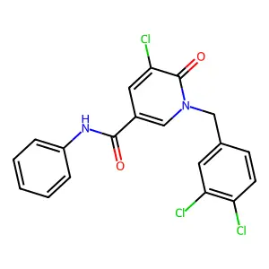 5-chloro-1-(3,4-dichlorobenzyl)-6-oxo-N-phenyl-1,6-dihydro-3-pyridinecarboxamide structure