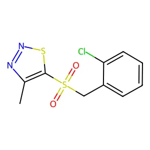 2-Chlorobenzyl 4-methyl-1,2,3-thiadiazol-5-yl sulfone structure