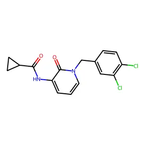 N-[1-(3,4-dichlorobenzyl)-2-oxo-1,2-dihydro-3-pyridinyl]cyclopropanecarboxamide structure