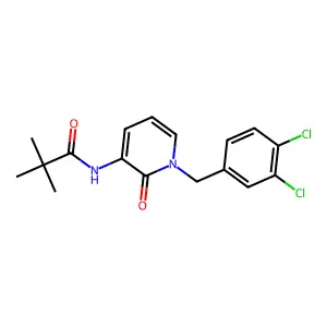N-[1-(3,4-dichlorobenzyl)-2-oxo-1,2-dihydro-3-pyridinyl]-2,2-dimethylpropanamide structure