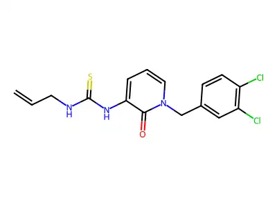 N-allyl-N'-[1-(3,4-dichlorobenzyl)-2-oxo-1,2-dihydro-3-pyridinyl]thiourea structure