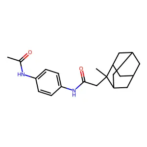 N-[4-(acetylamino)phenyl]-2-(2-methyl-2-adamantyl)acetamide structure