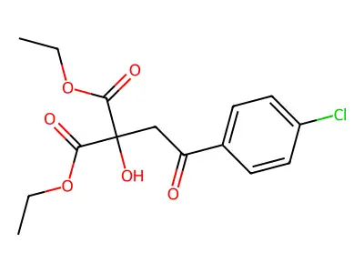 Diethyl 2-[2-(4-chlorophenyl)-2-oxoethyl]-2-hydroxymalonate structure