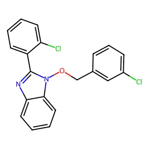1-[(3-chlorobenzyl)oxy]-2-(2-chlorophenyl)-1H-1,3-benzimidazole structure